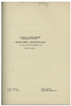 Moe Howard's 21pp. Script Dated April 1952 for The Three Stooges Film ''Cuckoo on a Choo Choo'', Working Title ''A Train Called Schmow'' -- Signed by Moe on Cover -- Mild Dampstaining, Else Near Fine